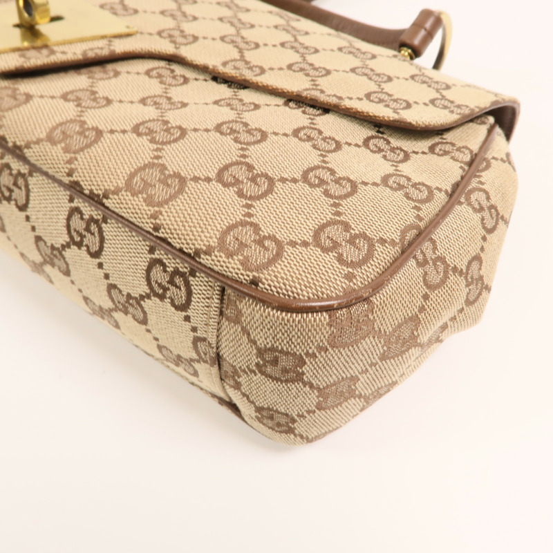 GUCCI 帆布Vintage Bag金扣肩背袋-10