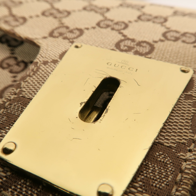 GUCCI 帆布Vintage Bag金扣肩背袋-14