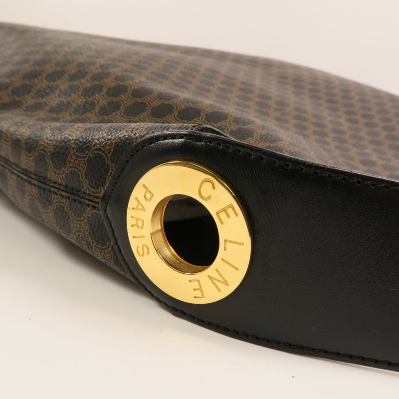 CELINE 塗層帆布Vintage Macadam Hobo金扣手挽袋-8