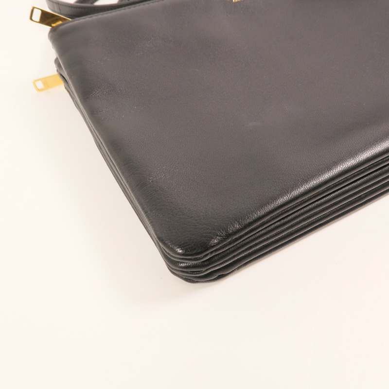 CELINE 牛皮皮革Trio金扣肩背袋-11