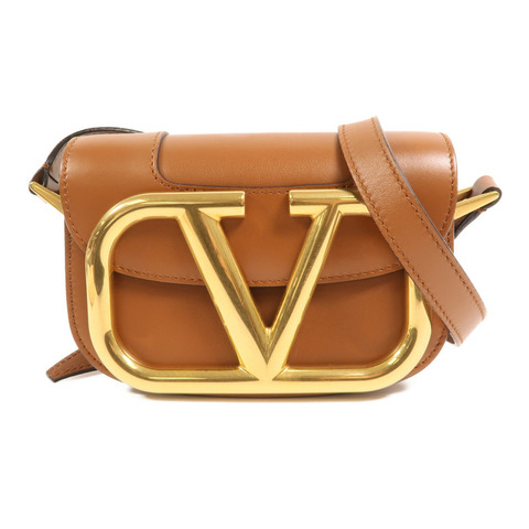 Valentino 牛皮皮革Super V金扣肩背袋