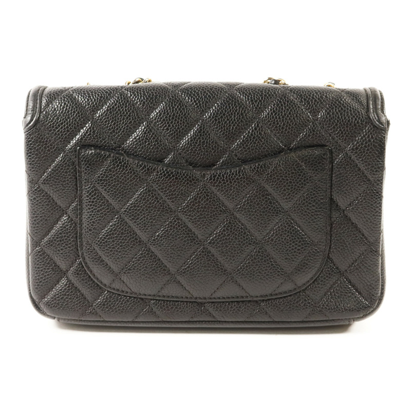 CHANEL 牛皮皮革Chain Shoulder金扣鏈帶肩背袋-1