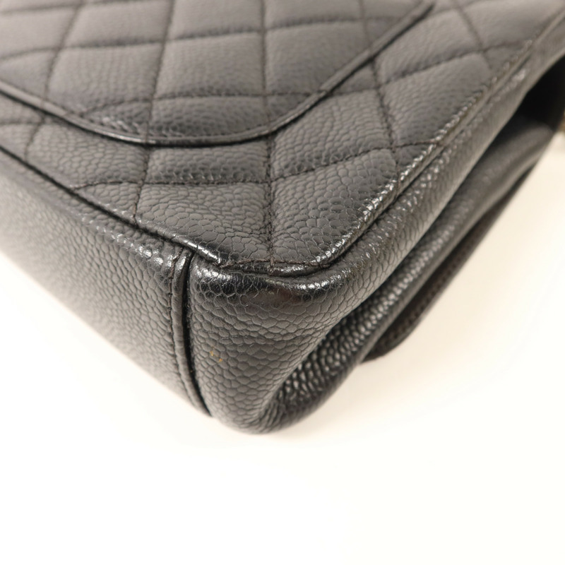 CHANEL 牛皮皮革Chain Shoulder金扣鏈帶肩背袋-13