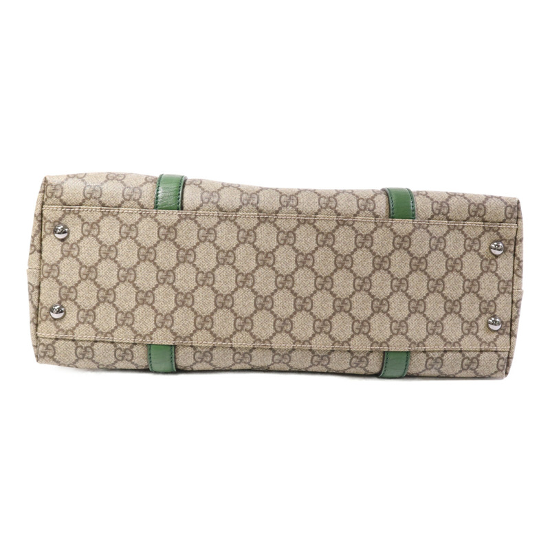 GUCCI GG帆布Tote Bag銀扣手挽袋-3