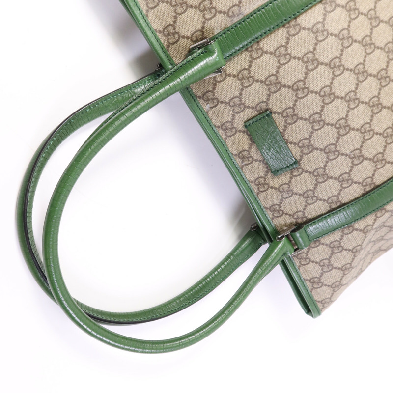 GUCCI GG帆布Tote Bag銀扣手挽袋-7