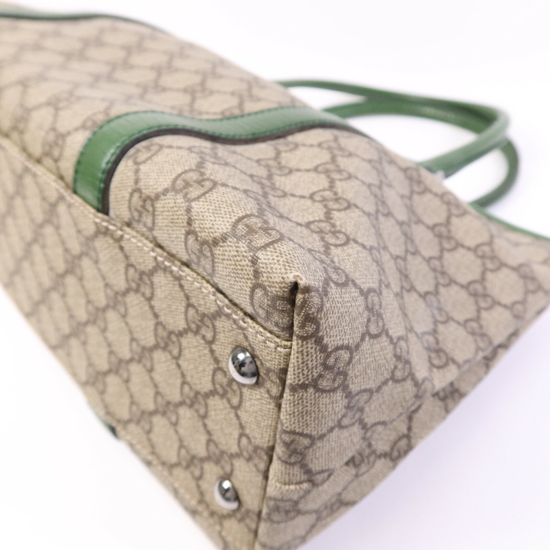 GUCCI GG帆布Tote Bag銀扣手挽袋-9