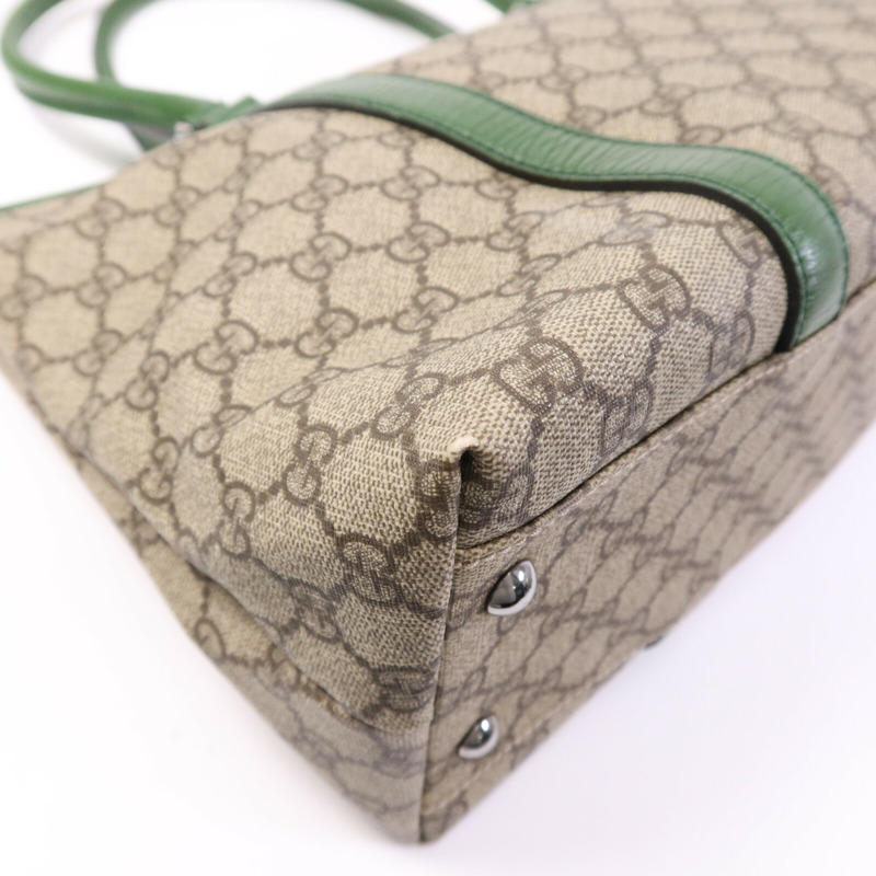 GUCCI GG帆布Tote Bag銀扣手挽袋-12