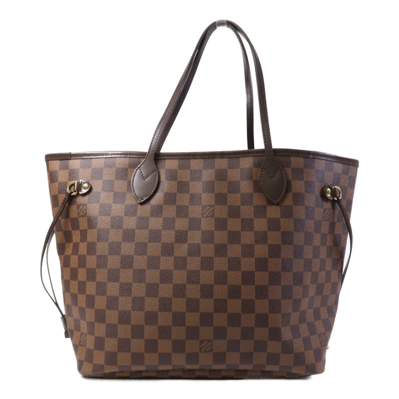 LOUIS VUITTON Damier Neverfull MM金扣手挽袋-1