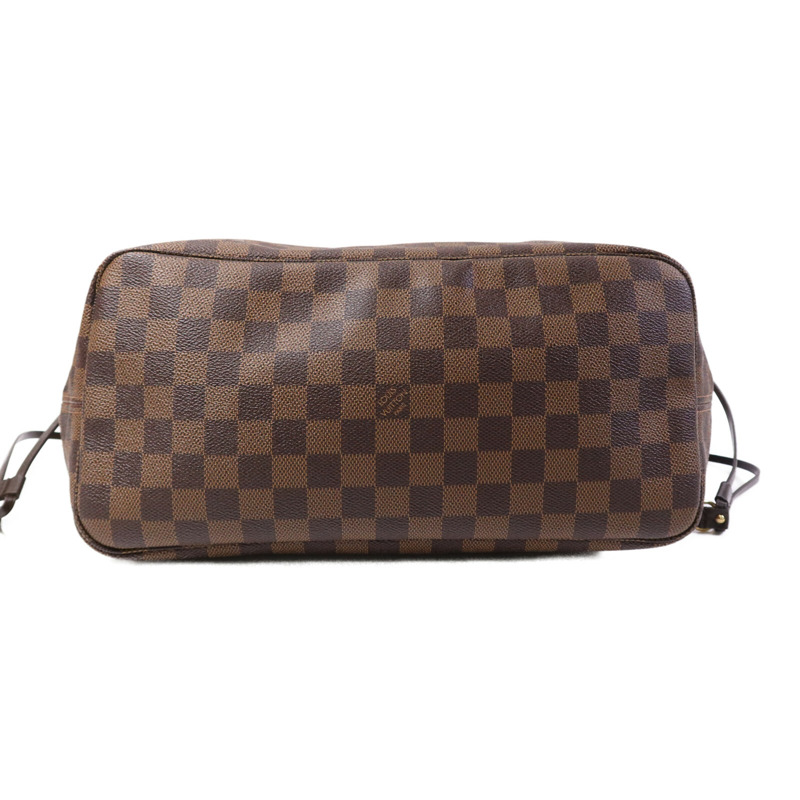 LOUIS VUITTON Damier Neverfull MM金扣手挽袋-3