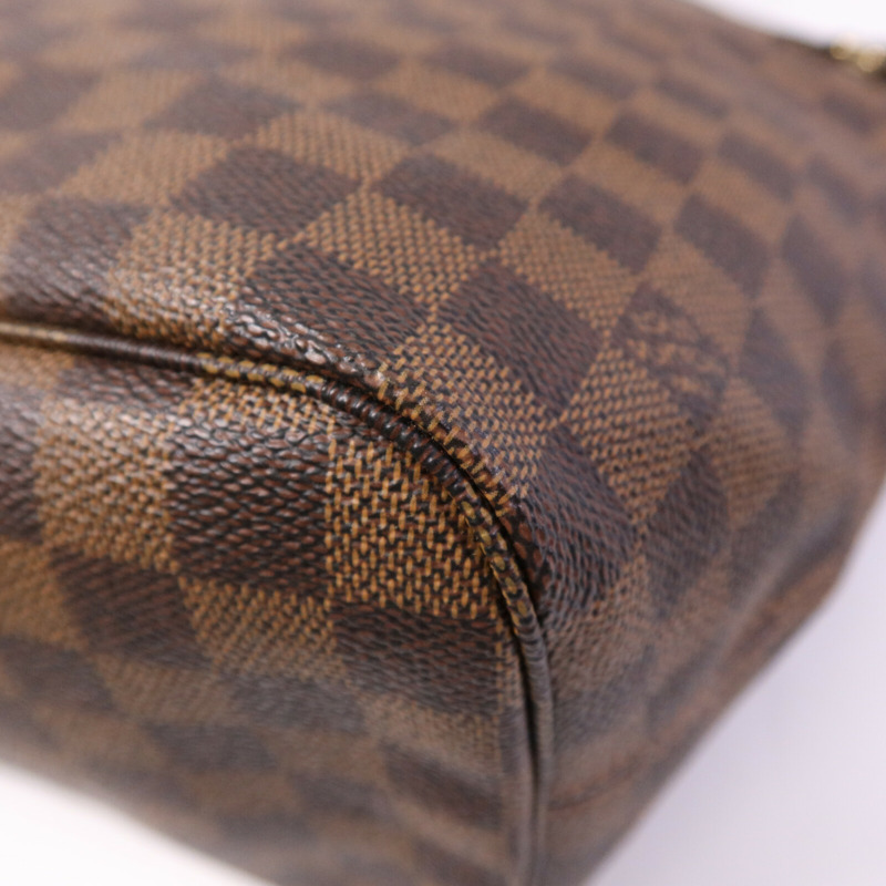LOUIS VUITTON Damier Neverfull MM金扣手挽袋-11