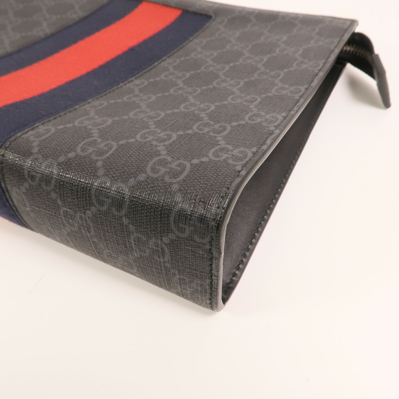 GUCCI GG帆布GG Supreme Web Pouch銀扣手拿包-8