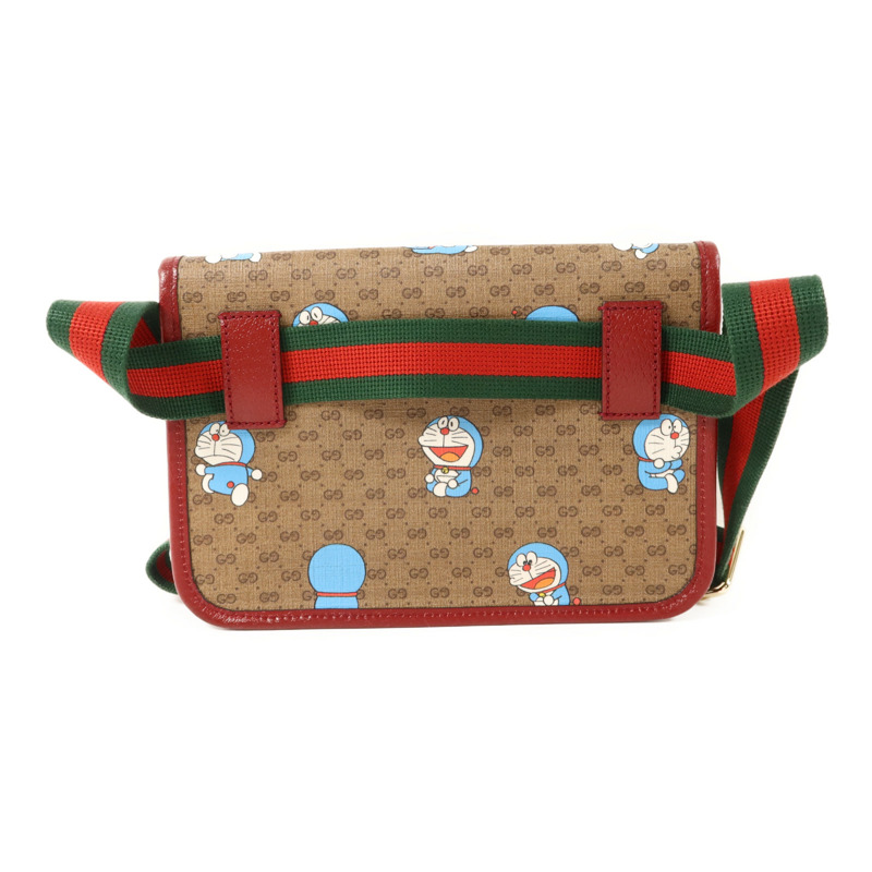 GUCCI 塗層帆布Doraemon X Gucci金扣腰包-1