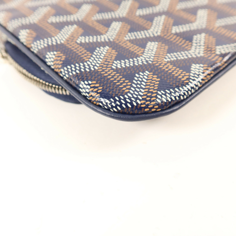 GOYARD 塗層帆布Sainte Marie銀扣手拿包-13