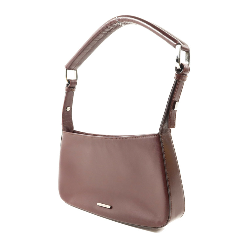 GUCCI 牛皮皮革Shoulder Bag銀扣肩背袋-2