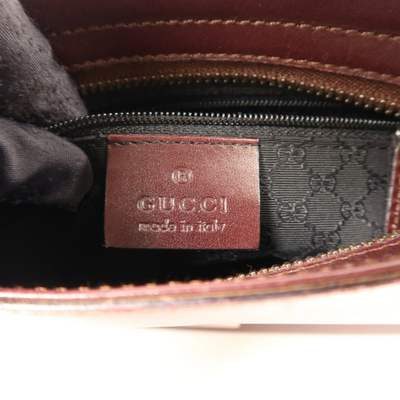 GUCCI 牛皮皮革Shoulder Bag銀扣肩背袋-6