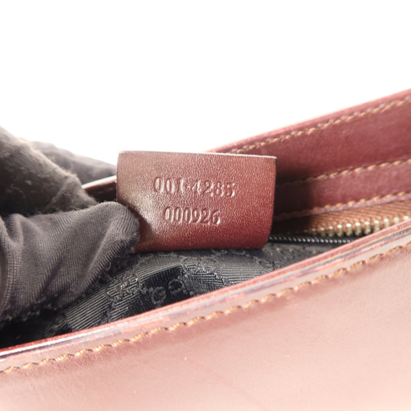 GUCCI 牛皮皮革Shoulder Bag銀扣肩背袋-7