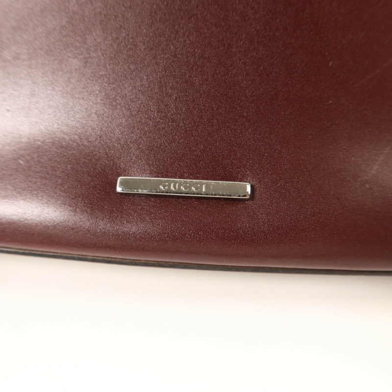 GUCCI 牛皮皮革Shoulder Bag銀扣肩背袋-8