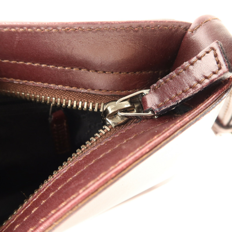 GUCCI 牛皮皮革Shoulder Bag銀扣肩背袋-9