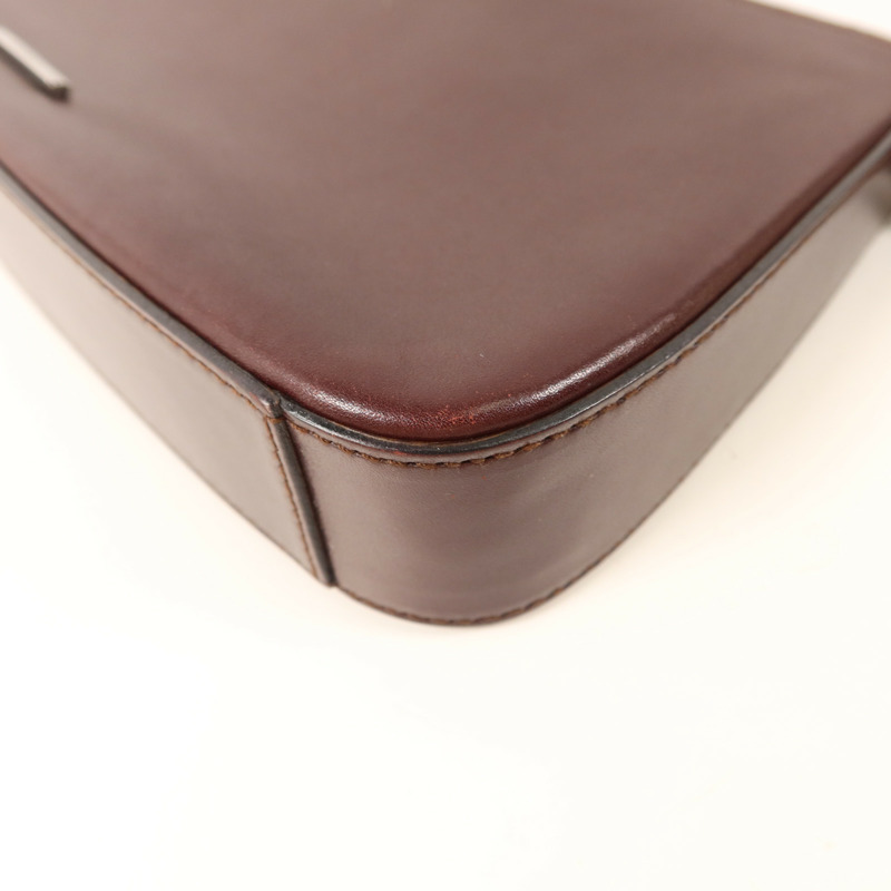 GUCCI 牛皮皮革Shoulder Bag銀扣肩背袋-13