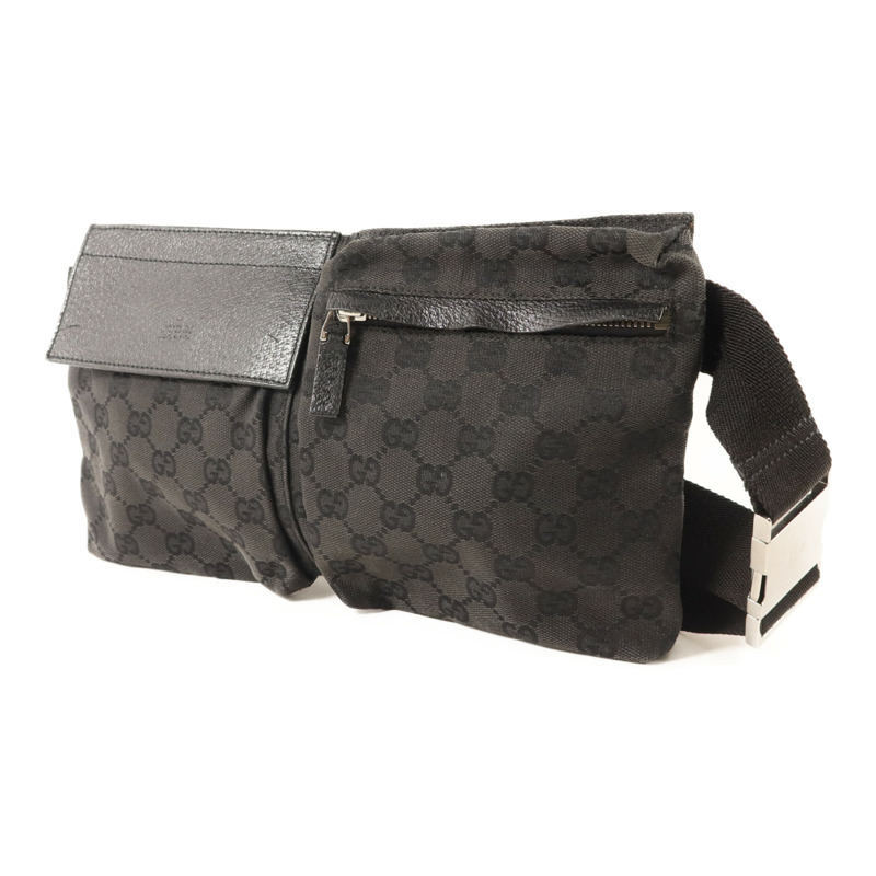 GUCCI 帆布Waist Bag銀扣腰包-2