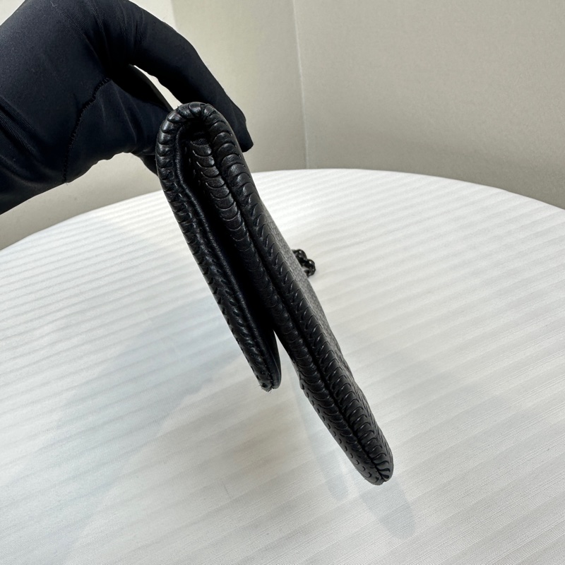 香奈兒/Chanel 黑色水波紋羊皮手拿包25x2x13.5cm-3