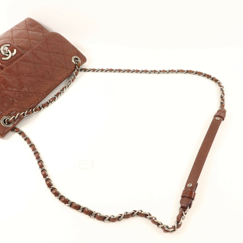 CHANEL 牛皮皮革Shoulder Bag銀扣鏈帶肩背袋-7