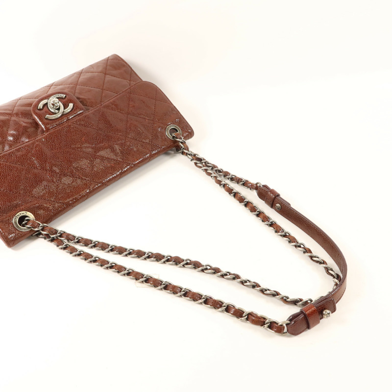 CHANEL 牛皮皮革Shoulder Bag銀扣鏈帶肩背袋-8