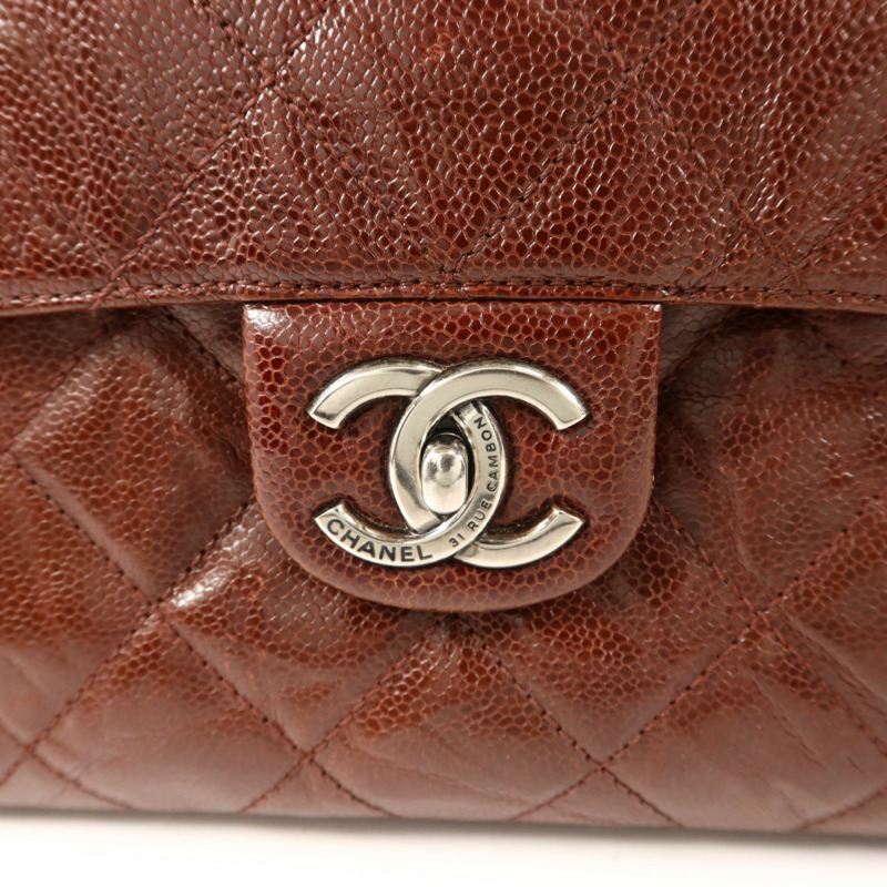 CHANEL 牛皮皮革Shoulder Bag銀扣鏈帶肩背袋-10