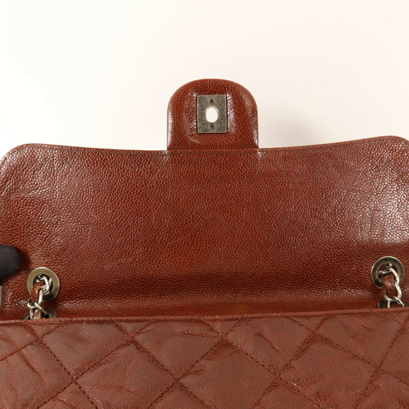 CHANEL 牛皮皮革Shoulder Bag銀扣鏈帶肩背袋-12