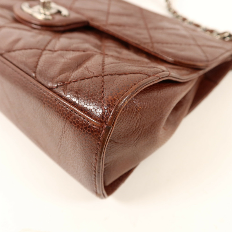 CHANEL 牛皮皮革Shoulder Bag銀扣鏈帶肩背袋-13