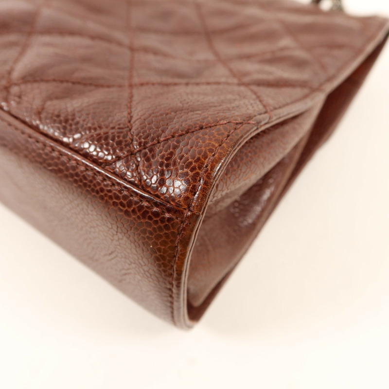 CHANEL 牛皮皮革Shoulder Bag銀扣鏈帶肩背袋-15