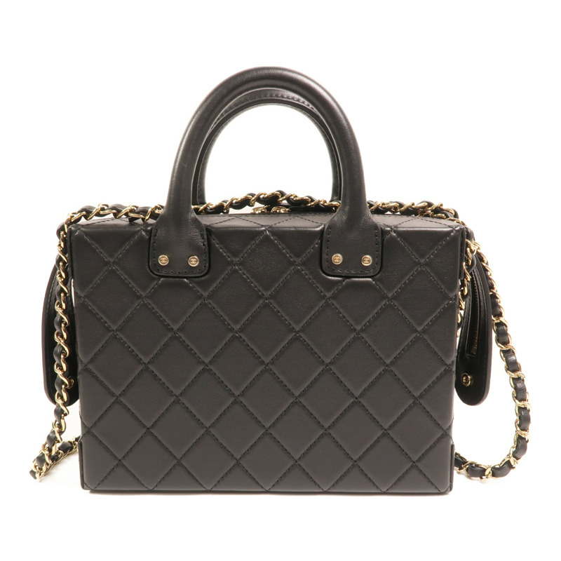 CHANEL 牛皮皮革Chain Shoulder金扣手挽肩背兩用袋-1