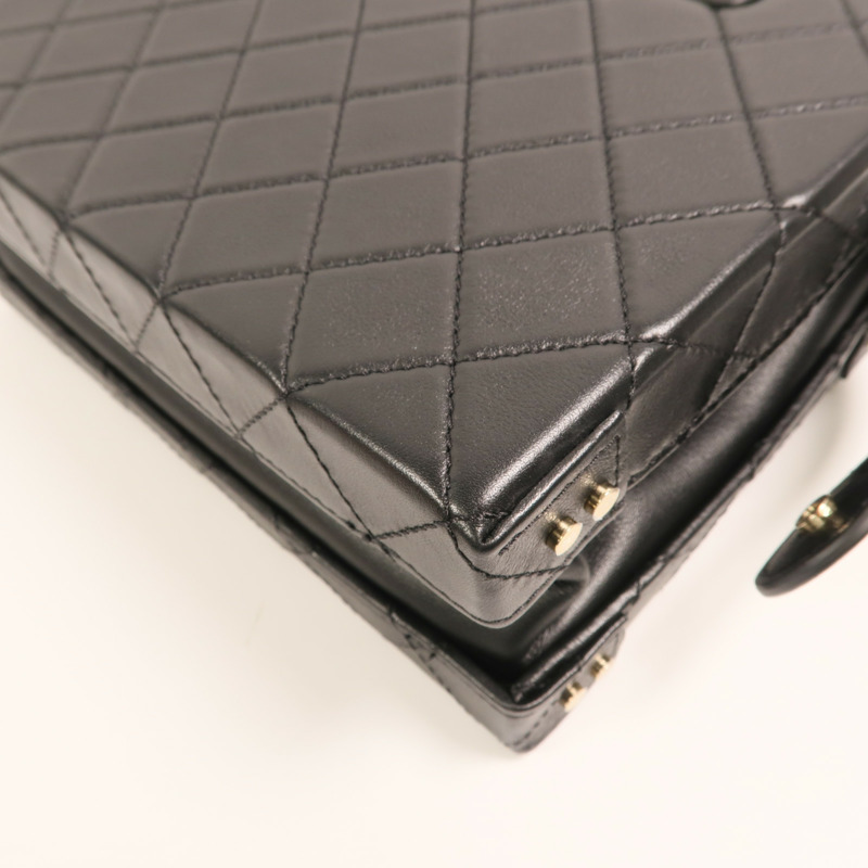 CHANEL 牛皮皮革Chain Shoulder金扣手挽肩背兩用袋-11