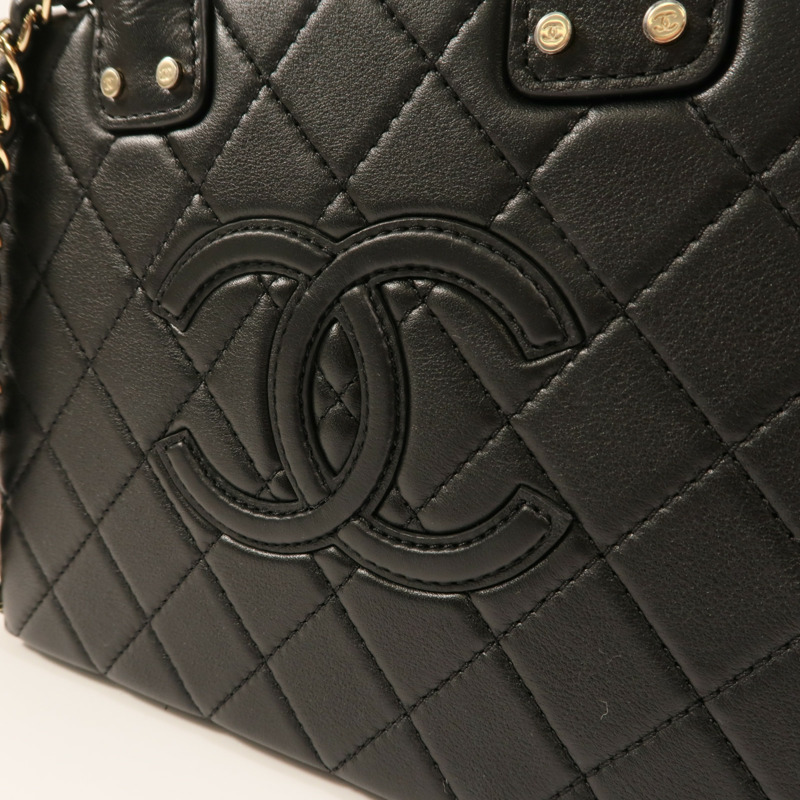 CHANEL 牛皮皮革Chain Shoulder金扣手挽肩背兩用袋-14