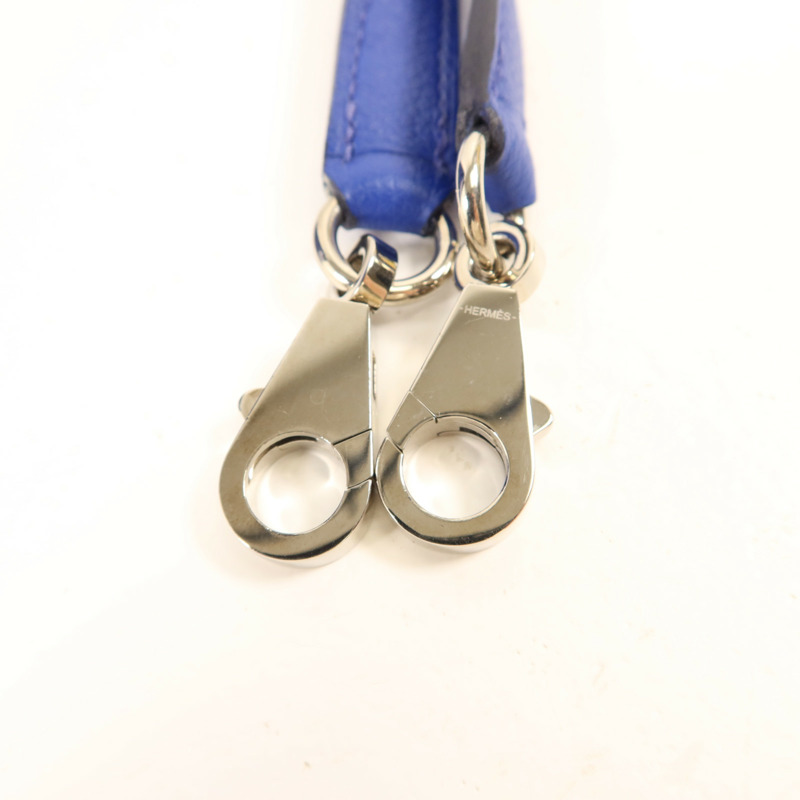 HERMES Evercolor皮革Kelly 28銀扣手挽肩背兩用袋Bleu Royal-10
