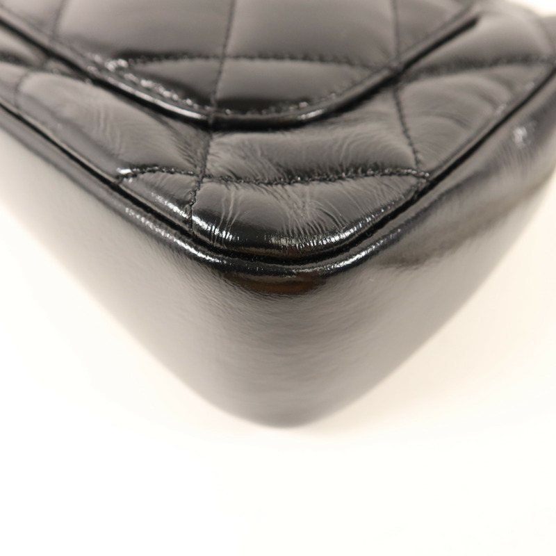 CHANEL 牛皮皮革Mini Flap With Handle金扣鏈帶手挽肩背兩用袋-12