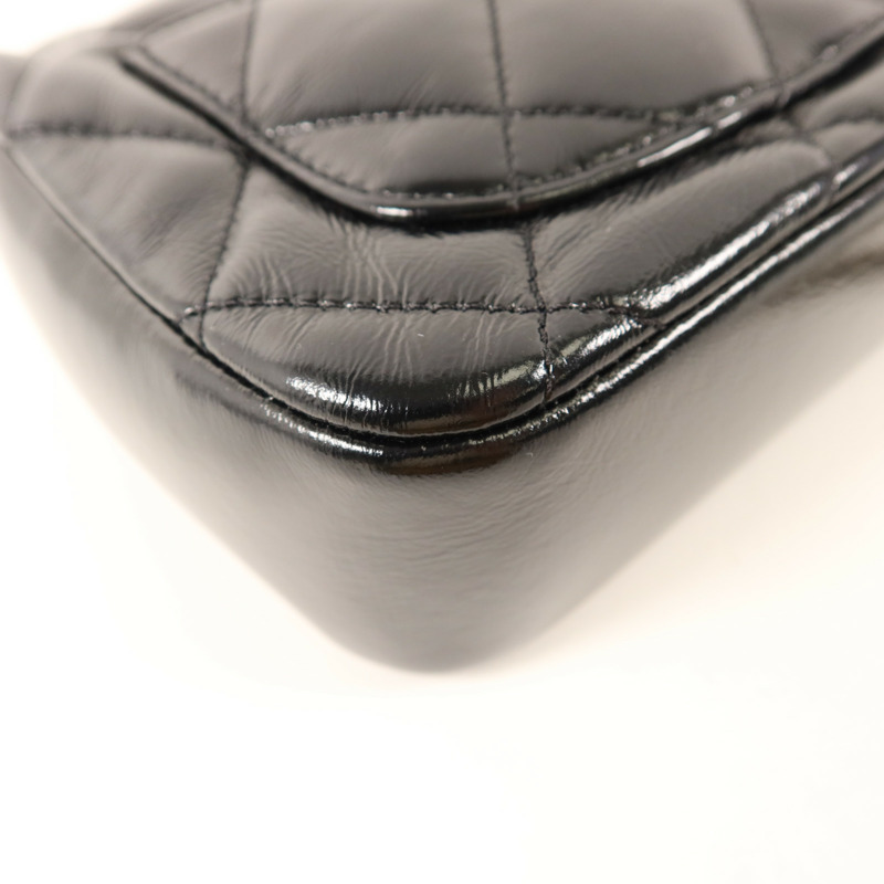 CHANEL 牛皮皮革Mini Flap With Handle金扣鏈帶手挽肩背兩用袋-13