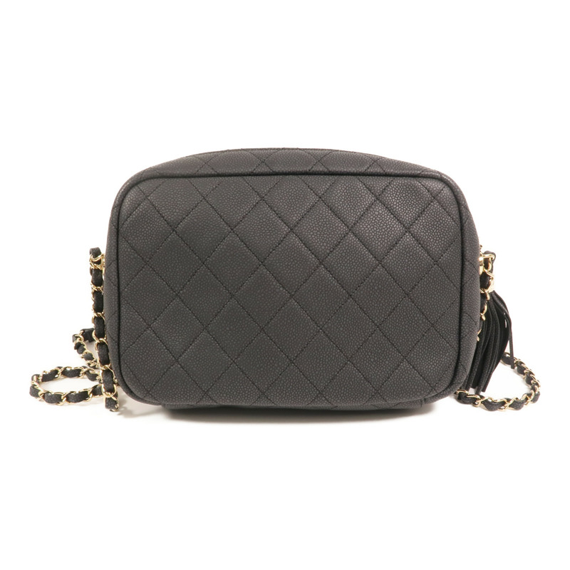 CHANEL 牛皮皮革Carmera Bag金扣鏈帶肩背袋-1