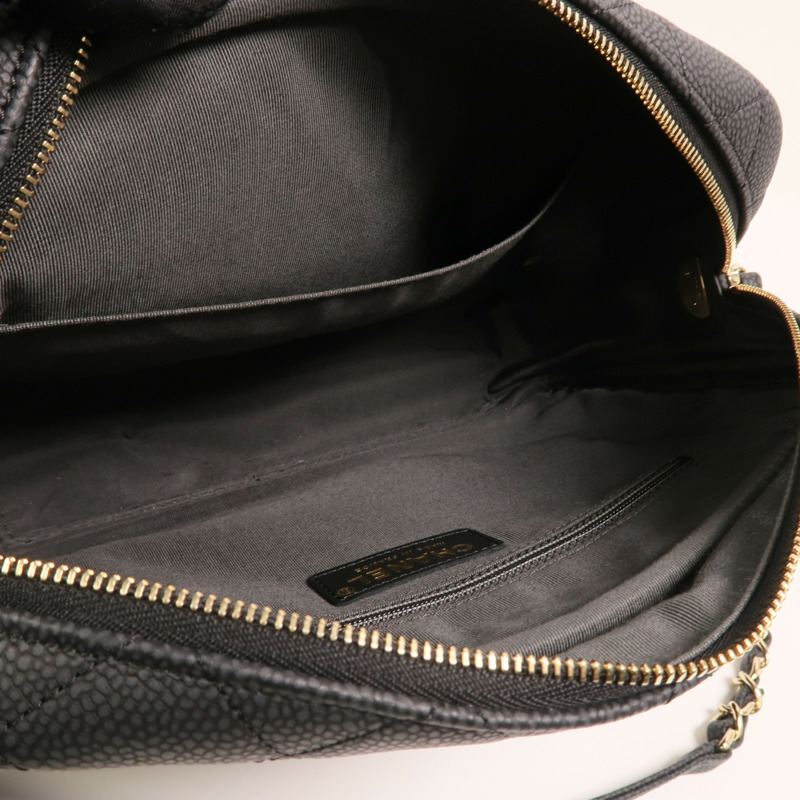 CHANEL 牛皮皮革Carmera Bag金扣鏈帶肩背袋-4