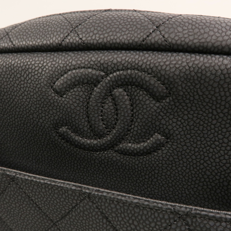 CHANEL 牛皮皮革Carmera Bag金扣鏈帶肩背袋-11