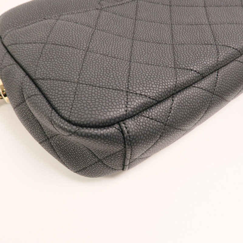 CHANEL 牛皮皮革Carmera Bag金扣鏈帶肩背袋-13