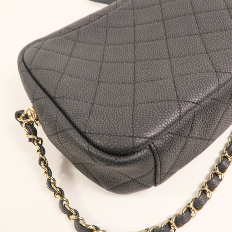 CHANEL 牛皮皮革Carmera Bag金扣鏈帶肩背袋-15