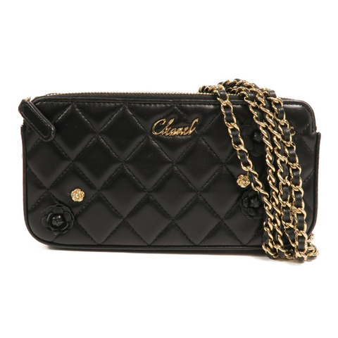 CHANEL 羊皮皮革CC Mark Matelasse Bag金扣鏈帶肩背袋