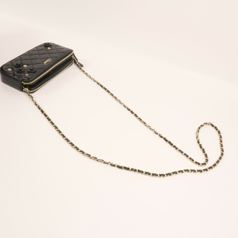 CHANEL 羊皮皮革CC Mark Matelasse Bag金扣鏈帶肩背袋-7