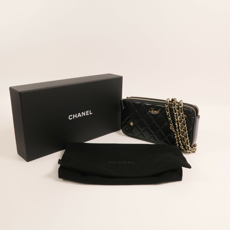 CHANEL 羊皮皮革CC Mark Matelasse Bag金扣鏈帶肩背袋-8