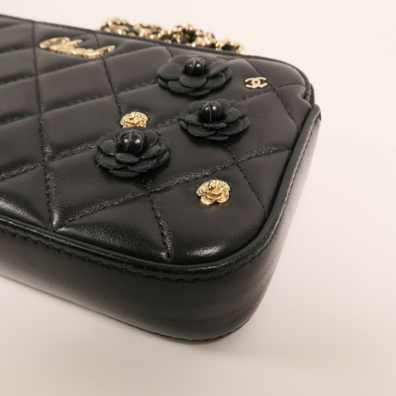 CHANEL 羊皮皮革CC Mark Matelasse Bag金扣鏈帶肩背袋-9