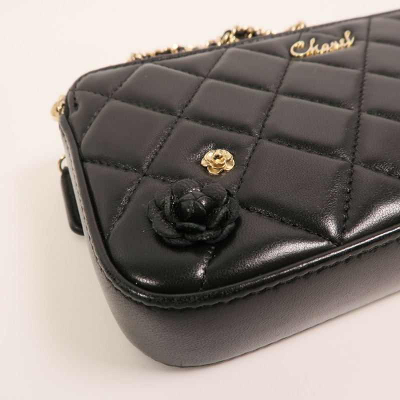 CHANEL 羊皮皮革CC Mark Matelasse Bag金扣鏈帶肩背袋-10