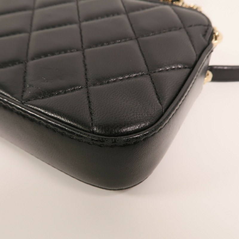 CHANEL 羊皮皮革CC Mark Matelasse Bag金扣鏈帶肩背袋-11