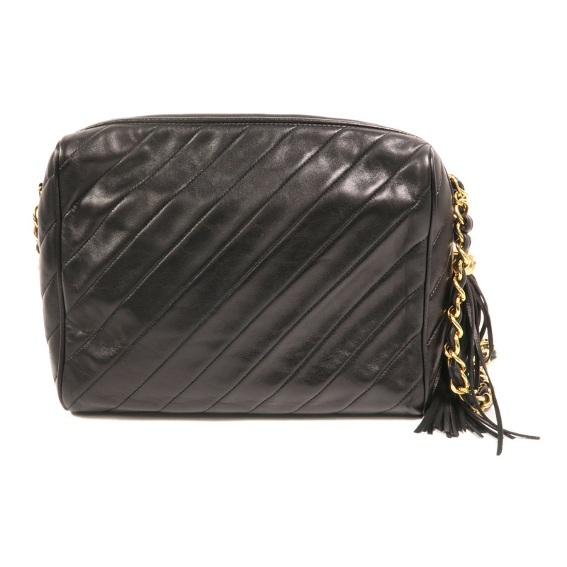 CHANEL 羊皮皮革Vintage Camera Bag金扣鏈帶肩背袋-1