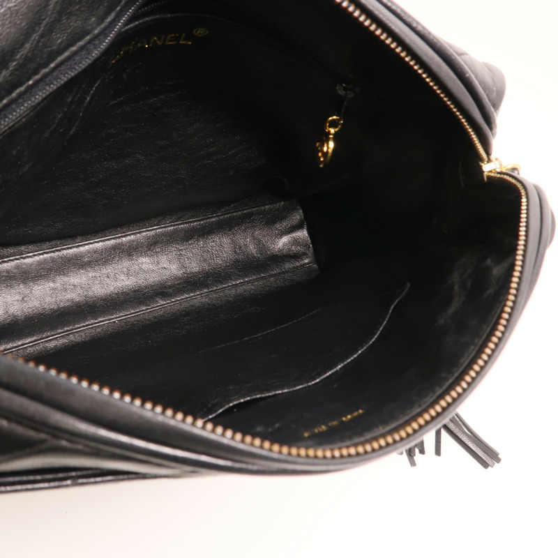 CHANEL 羊皮皮革Vintage Camera Bag金扣鏈帶肩背袋-4